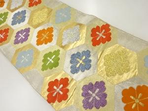 アンティーク　亀甲に花模様織出し袋帯（材料）